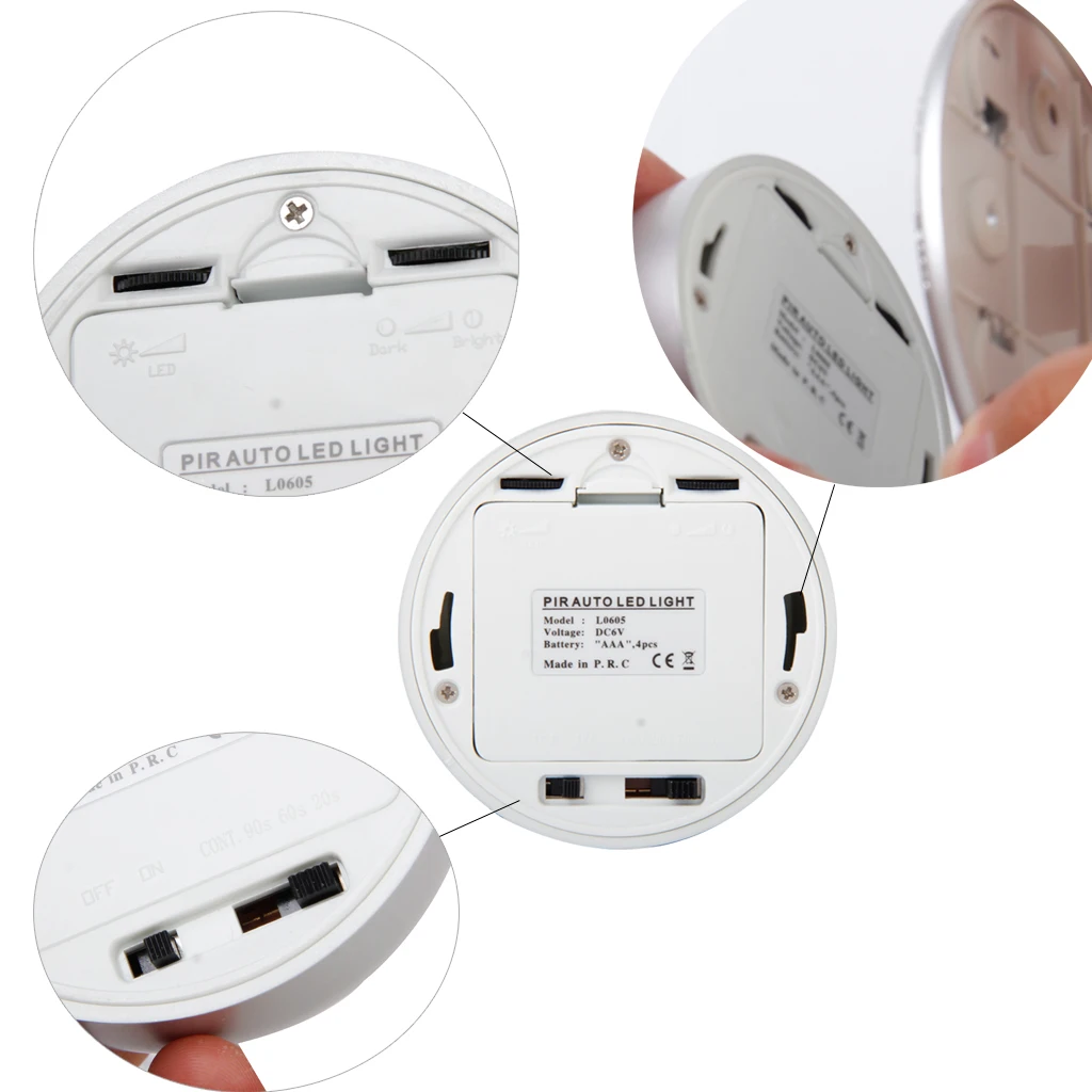 1Pcs Low Price Wireless Pir Infrared Auto Sensor 6 LED Night Light Lamp Motion Detector