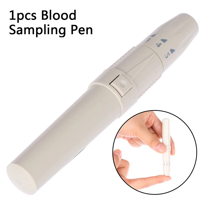 

5 Adjustable Depth Blood Sampling Glucose Test Pen Blood Sampling Pen Lancet Pen Lancing Device for Diabetics Blood Collect