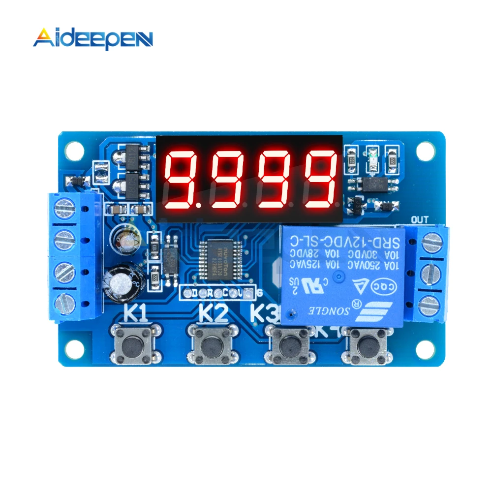 

DC 5V 12V 10A Adjustable Time Delay Relay Module LED Digital Timming Relay Timer Delay Trigger Switch Timer Control Switch