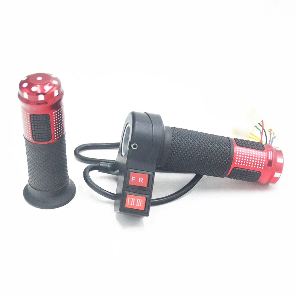 Discount 24V 36V 48V 60V 72V Electric Bicycle Thumb Throttle with Handle Grips on/off switch finger throttle twist throttle 8