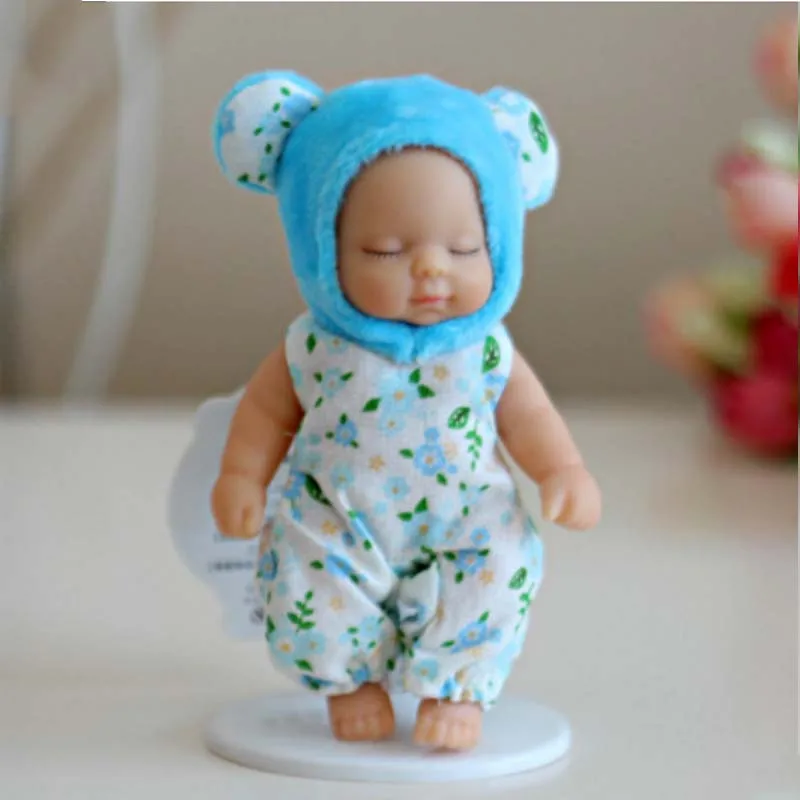 Cute Cartoon Baby Sleeping Doll Keychain PVC Lovely Vinyl Dolls Car Keyring Women Key Holder Gift Child Toy 16