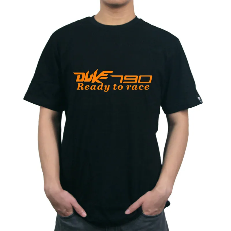 KODASKIN MOTO стиль хлопок печатных Crewneck короткий рукав свободный Лидер продаж для Duke 790 Мужская футболка - Цвет: Черный