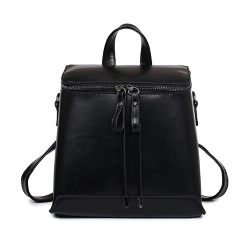 PASTE Brand Women Bag Preppy Backpack Leather Student Zipper Bags Solid Pendants Preppy Sac Casual Backpacks
