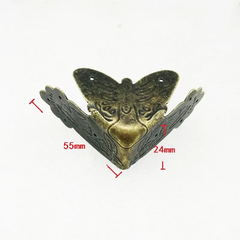 

Bronze Tone Furniture Corners,Triangle Corner,Anceient Vintage Flower Wine Gift Box Furniture Cover,Butterfly Protector Decor