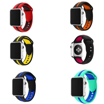 

style sport strap for apple watch band 42mm rubber wrist bracelet watch for iwatch 4/3/2/1 slicone straps 38mm 40mm 44mm
