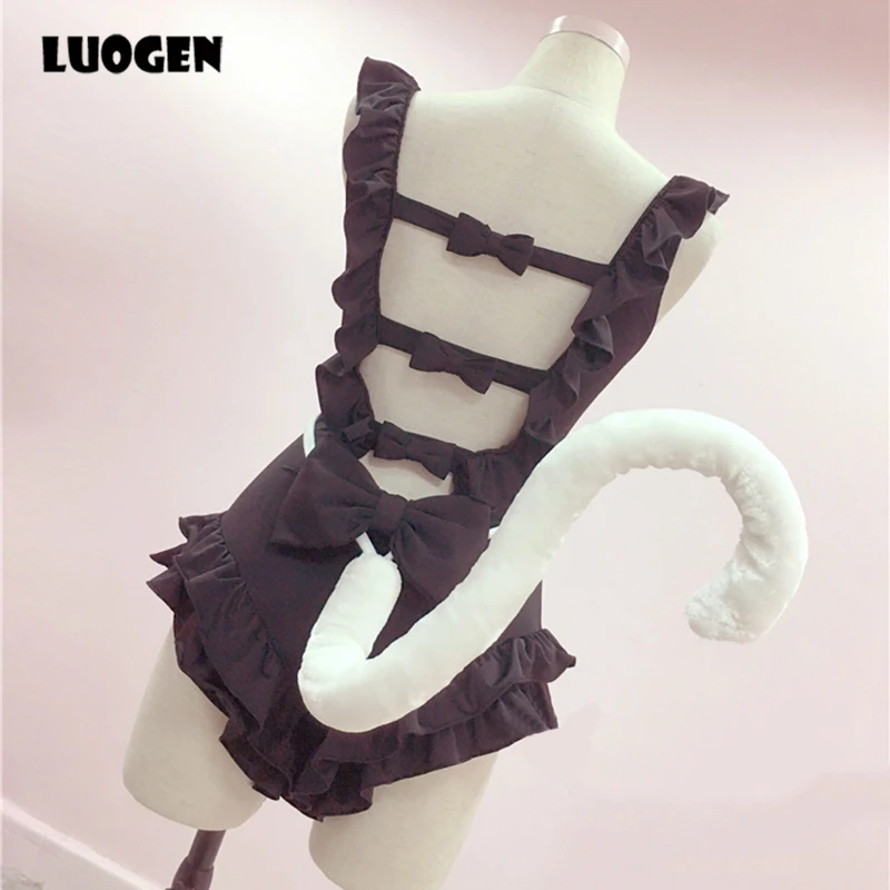 Kawaii Девушка Кот японский школьный купальник Косплей Sukumizu сексуальная милая