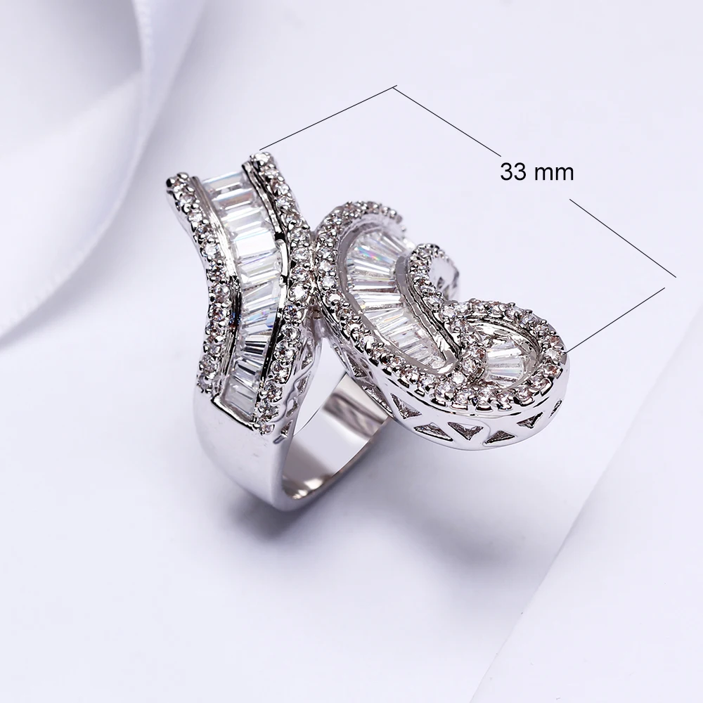 Большие вечерние роскошное кольцо на палец для женщин Гипербола дизайнерская бижутерия кристалл большие кольца модные ювелирные изделия женские аксессуары кольца