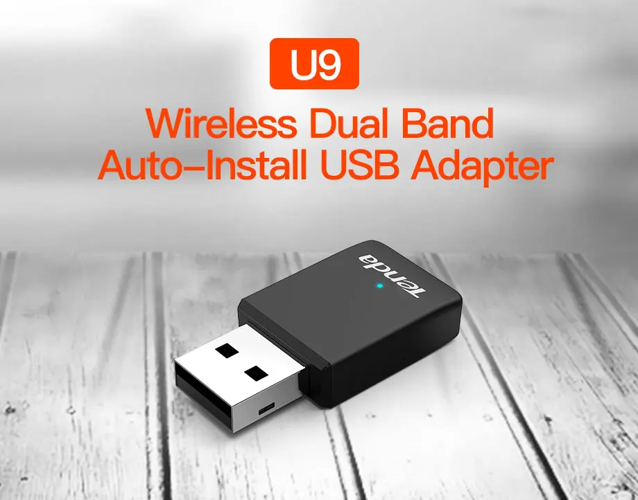 Tenda U9 AC650 Беспроводной двухдиапазонный авто-установка USB2.0 Мини Сетевой Адаптер 2,4G/5,0G Wi-Fi сетевой адаптер ПК с 11ac MU-MIMO