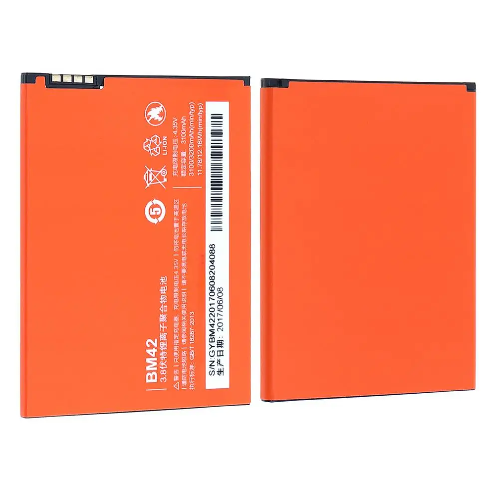

BM42 3100mAh 4.35V Rechargeable Built-in Li-ion Replacement Battery Baterias Phone Accumulator for RedMi Note