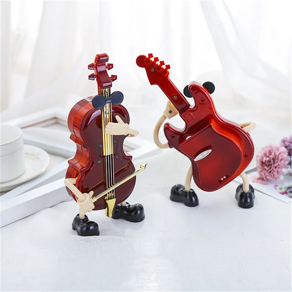 Cello Guitar Cartoon Music Box Home Decoration Gift For Girl Friend Daughter Children's Day Christmas Luxury Cute Model (11)