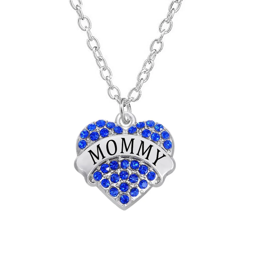 Stylish Factory Popular Hot Selling Rhinestone Stone Styles Hearts Mommy Charm Gift Necklace | Украшения и аксессуары