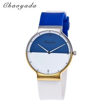 

2018 CYD brand male gentleman sports quartz wrist watch men students silicone Contrast color strap ultra thin relogio masculino