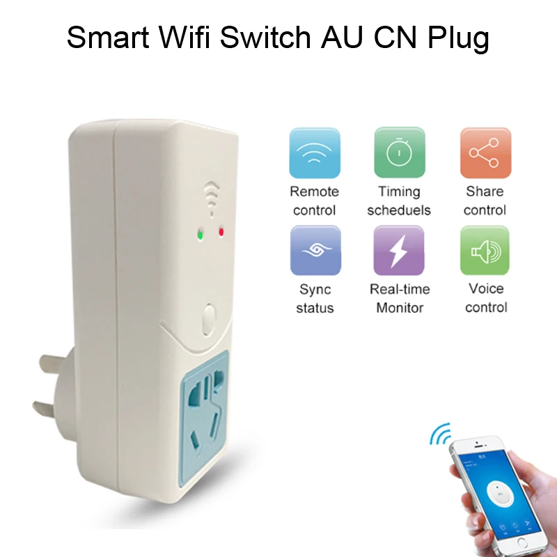 

S22 Wireless Smart Home WIFI Switch Socket AU CN Plug Support Temperature Humidity Monitor Sensor Control By Alexa