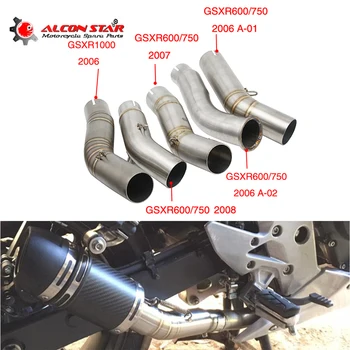 

Alconstar-51mm Motorcycle Motocross Exhaust Muffler Middle Pipe For Suzuki GSXR600 750 K6 K7 K8 2006 2007 2008 GSXR1000 2006