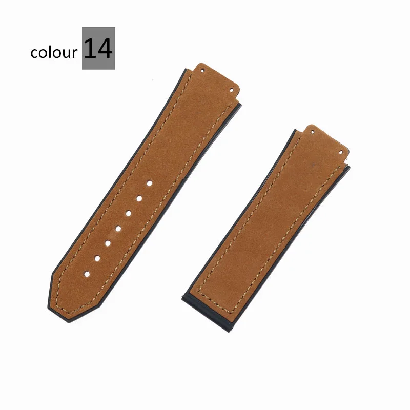 26mmx19mm leather and silicone matte straps fit the Hublot classic fusion series CHRONOGRAPH 45mm42mm watch band bracelet - Цвет ремешка: Фиолетовый