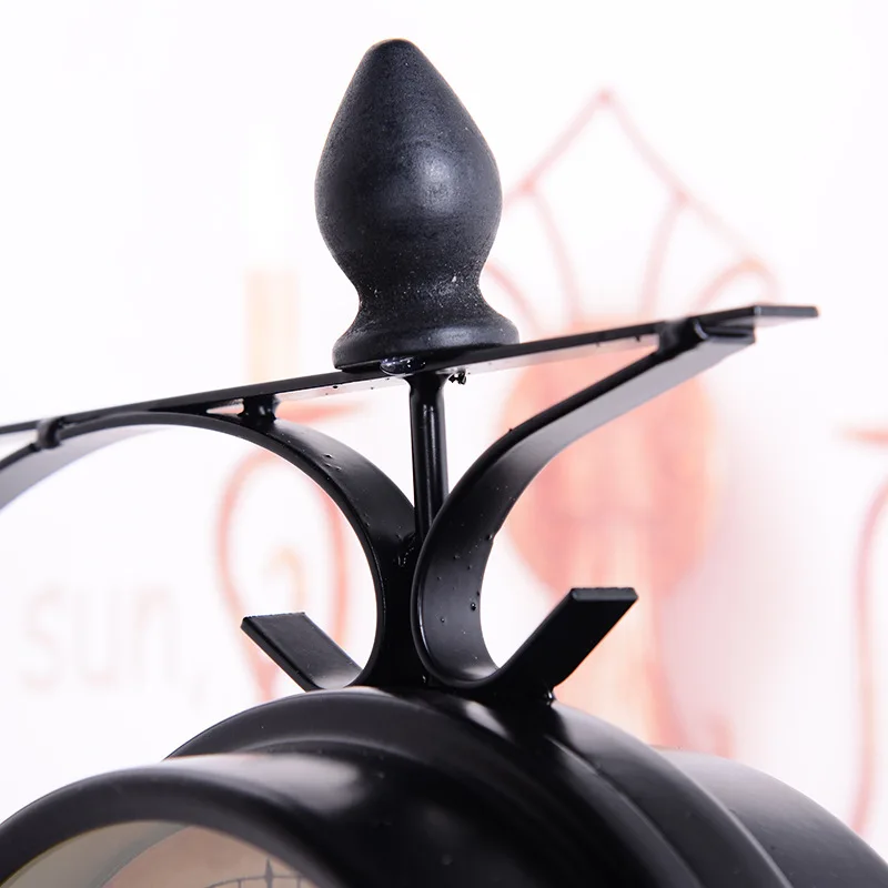 1Pc antiguo pared montaje doble cara estación reloj sala de estar reloj jardín Vintage Retro hogar decoración creativa 1Pc antiguo pared montaje doble cara estación reloj sala de estar reloj jardín Vintage Retro hogar decoración creativa