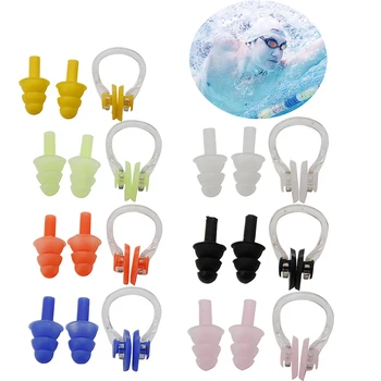 

1Set Waterproof Soft Silicone Swimming Set Soft Nose Clip + Ear Plug Earplug Tool
