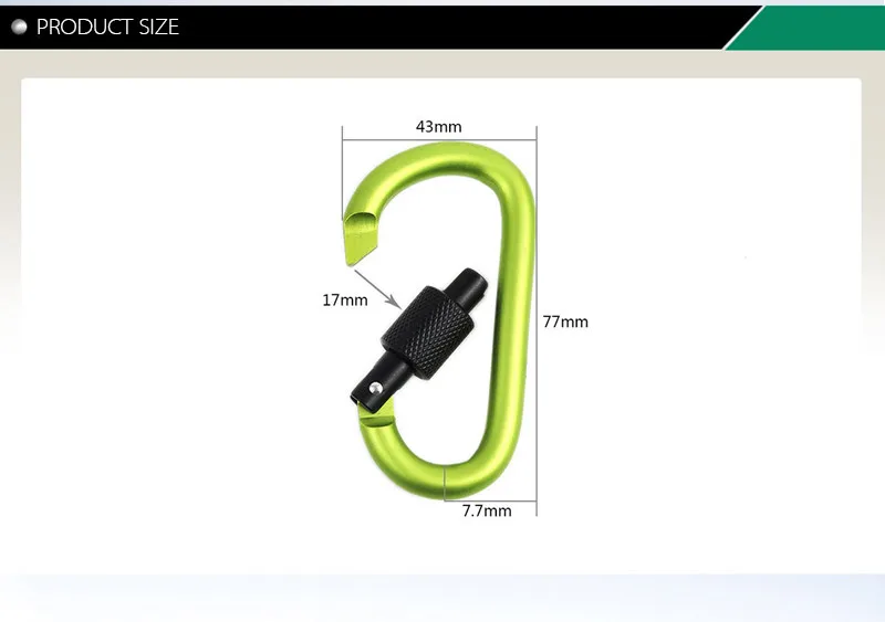 2pcs 8mm Aluminum Alloy Carabiner  (42)