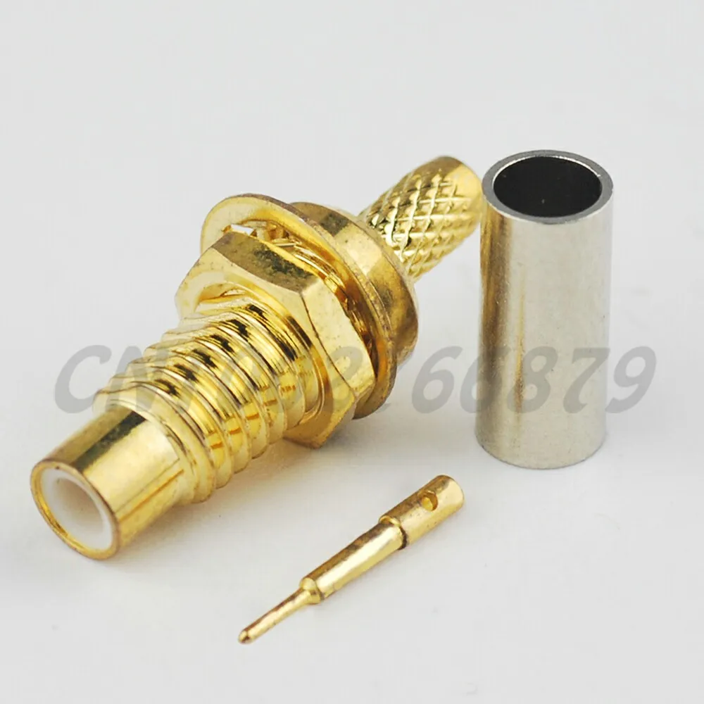 

20PCS RF electrical wire coaxial cable terminal connector SMC Crimp Jack female bulkhead connector for RG316 /RG174 /LMR100