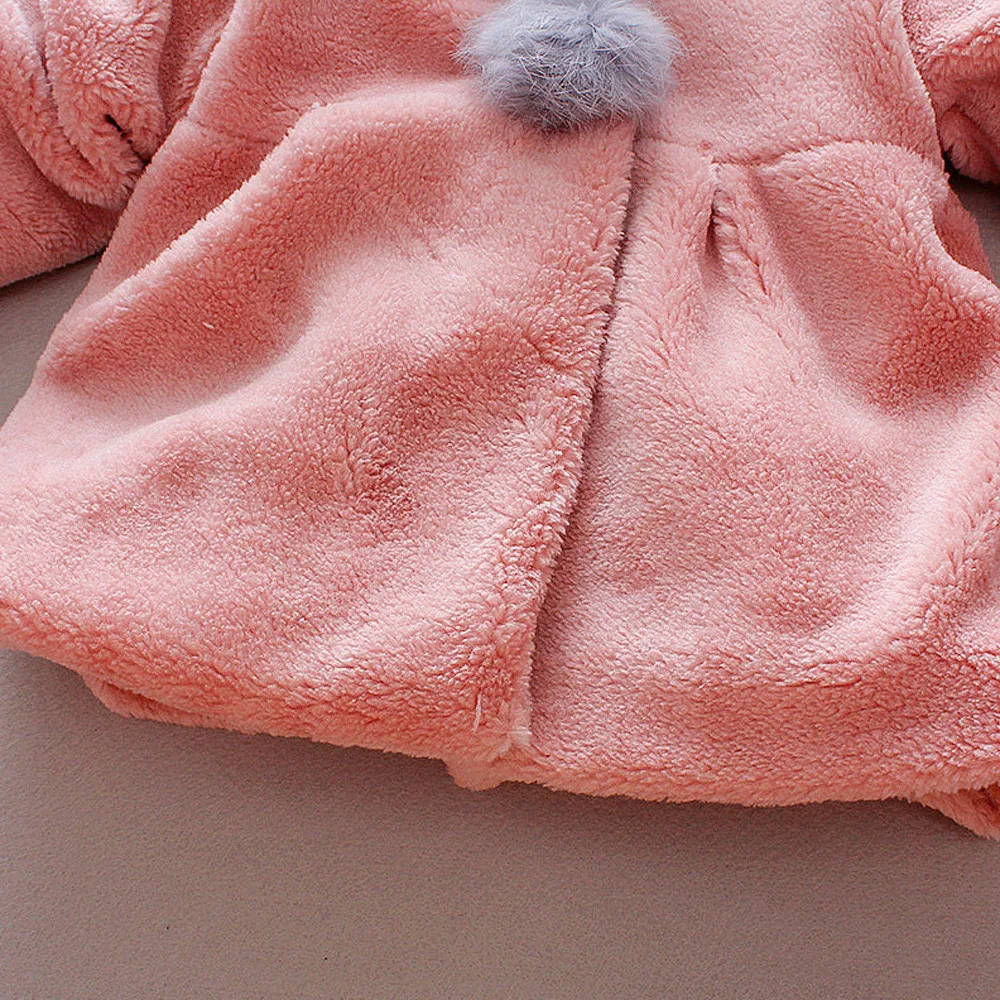 Baby Coat Outerwear Baby Girls Winter Coat Autumn Winter Girls Baby Kids Cute Rabbit Ears Hooded Warm Girls Coat Jacket Clothes