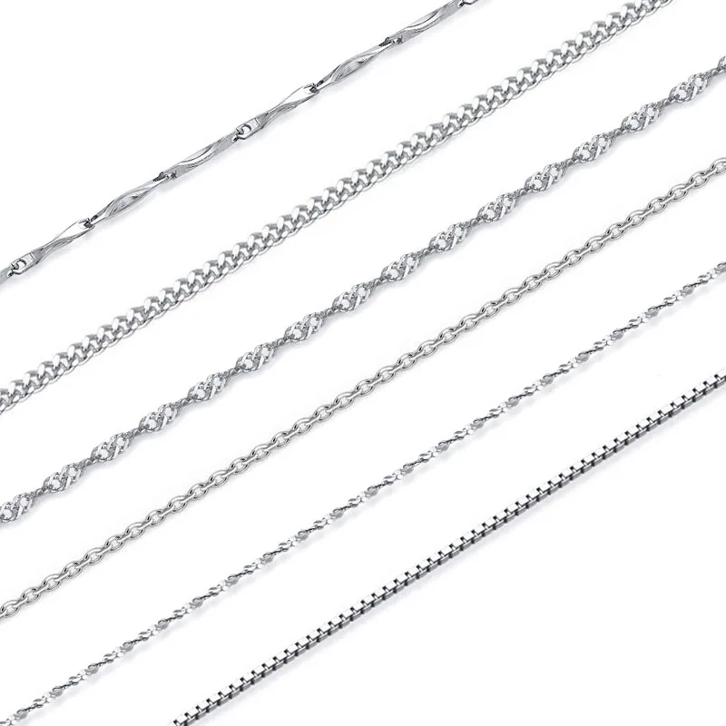 

Original Basic Chain 100% Real 925 Sterling Silver Women Female Girls 40cm/45cm Short Choker Chain Necklace Fashion Jewelry
