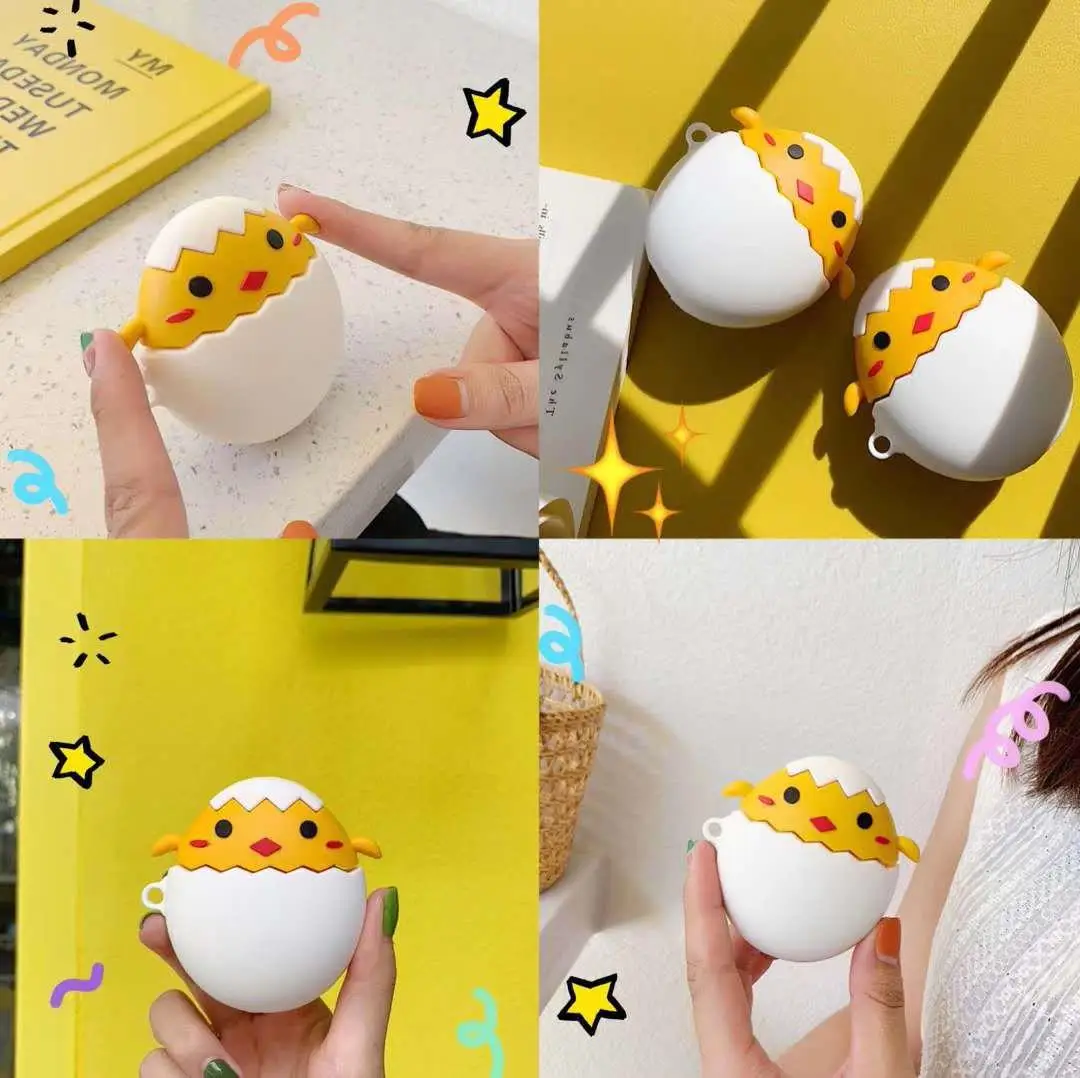 

Cute Cartoon Egg Broken Chick Shockproof Headphone Cases for Apple Airpods 1 2 Interesting Silicone Protection Earphone Cover