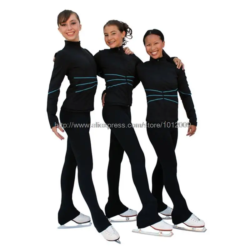 Индивидуальные рисунок костюмы для фигурного катания куртка и брюки длинные брюки для девочек Для женщин Training Patinaje Катание на коньках
