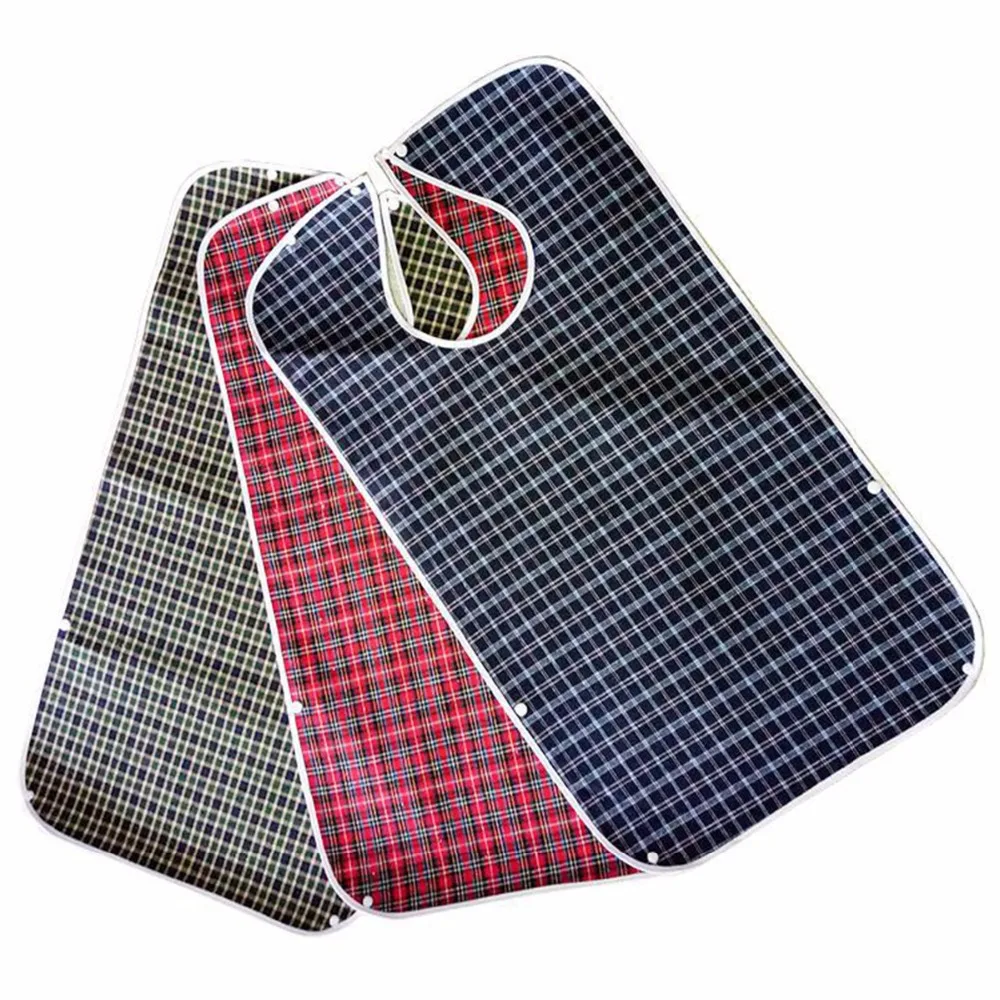 3pcs/set Waterproof Plaid Crumb Catcher Adult Bib Apron Reusable Clothes Protector Prevent Oil Juice Spill Elder Disability Wear | Дом и сад