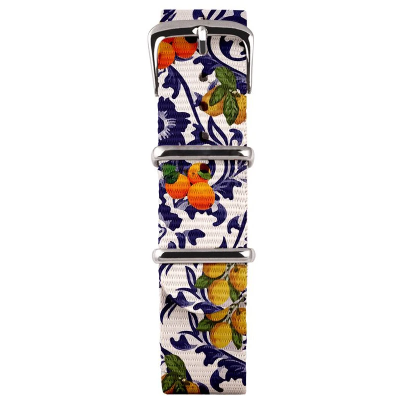 

High Quality Army Sports 18 20 22 mm Nato Fabric Nylon Watch Band Waterproof Watch Strap Lemons and Oranges Printed #22