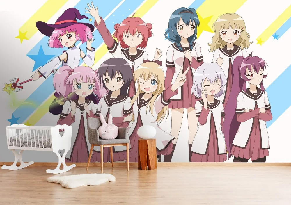 [Самоклеющиеся] 3D Yuruyuri мультфильм 2 Япония Аниме настенная бумага печать