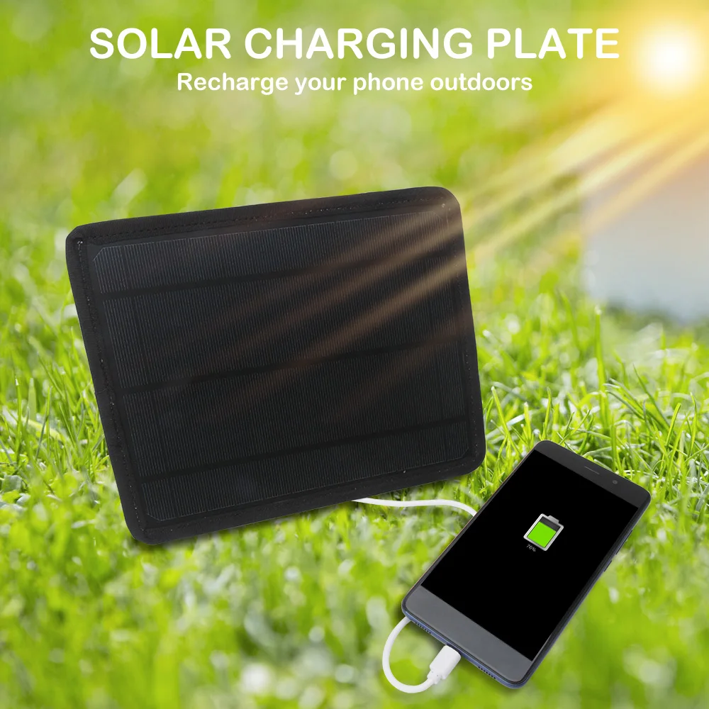 

Portable Emergency Solar Power Panel Battery Charging Board Monocrystalline Solar Panel For Outdoor Camping Emergency Light