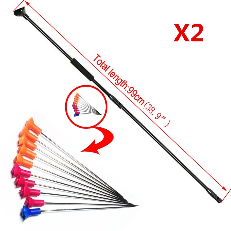 

2Sets Blow Gun M50 Black Version BLOWGUN with Junction Tube and 20pcs arrows blow darts for Outdoor Sports Activities Length 39"