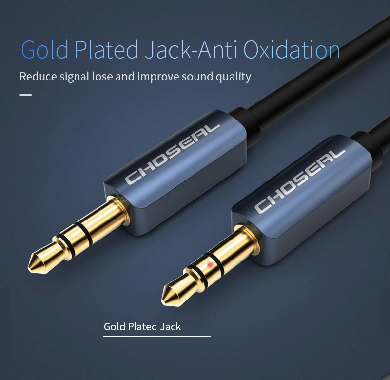 CHOSEAL Audio Cable 3.5mm Male to Male Aux Cable3.5mm Speaker Cable for JBL Headphones Xiaomi redmi 5 plus AUX Cord  (5)