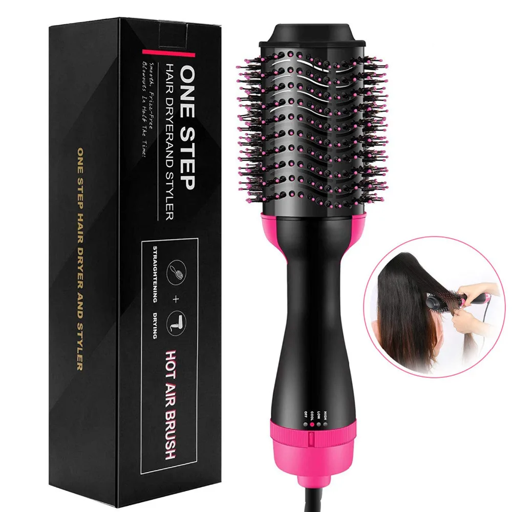 Anti-Scald One Step Hair Dryer Volumizer Ceramic Electric Blow Dryer Hot Air Brush Negative Ion Multi functional Straightener