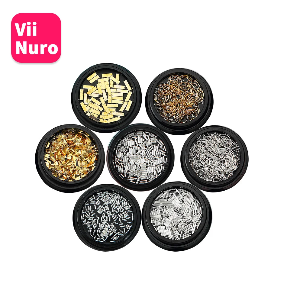 

ViiNuro 12 Styles 3D Nail Decorations For Manicure DIY Metal Nail Art Alloy For Nailart Design Super Deals Gel Nail Accessories