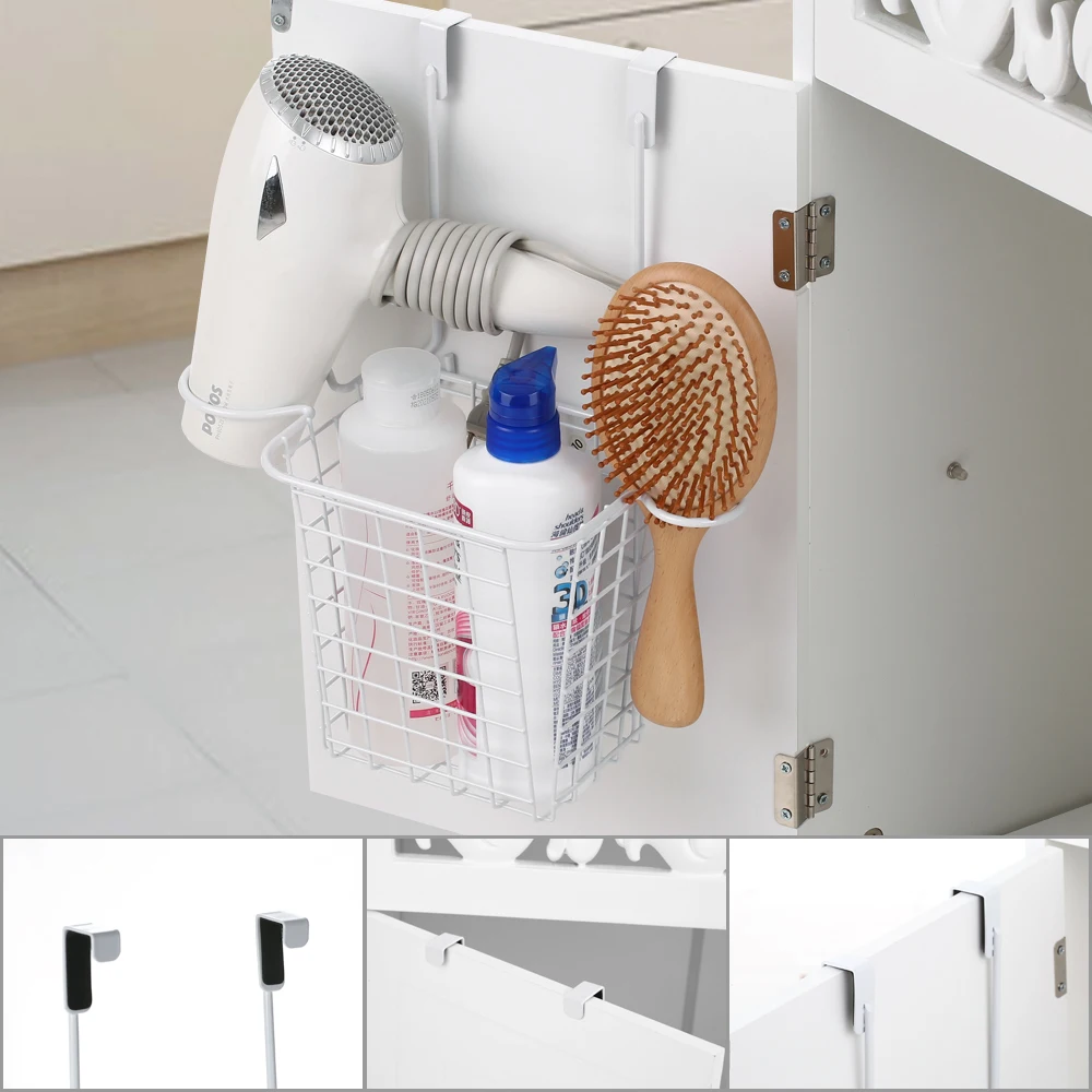 

Multi-functional Storage Basket Over Door Organizer Bathroom Hair Care Tools Storage Basket for Hair Dryer Hang Cabinet Doors