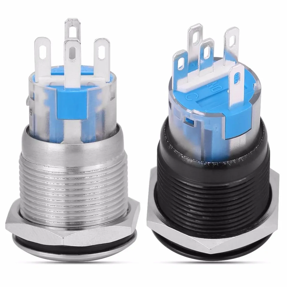 Argento interruttore pulsante motore auto 12V Interruttore accensione accensione push con luce LED bianca per veicoli auto Interruttore avviamento motore