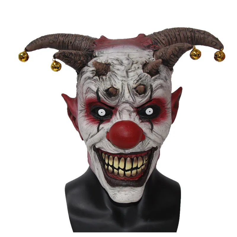 Jingle Jangle клоун ужас латексная маска на Хэллоуин страшная голова латексная злой Шут клоун лучший для карнавала косплей - Цвет: x12048