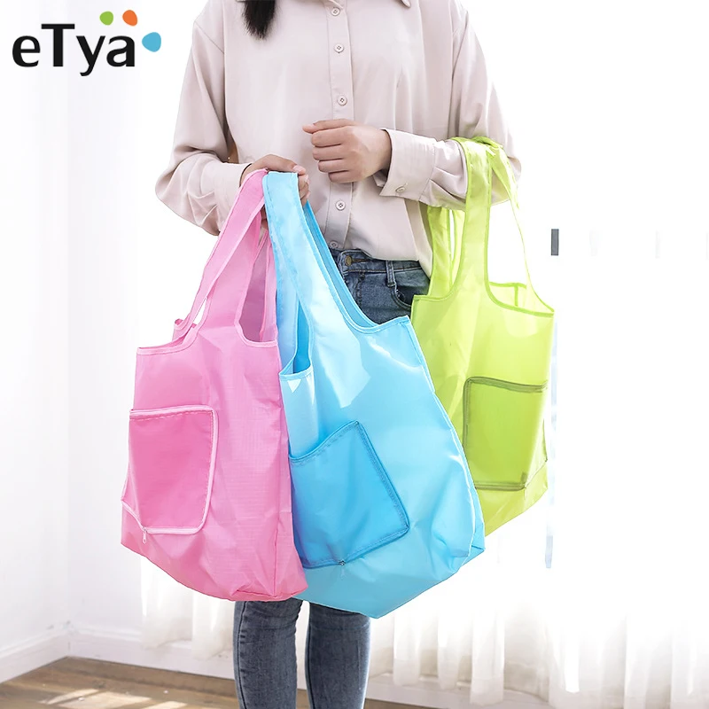 ETya Новая Модная Портативная складная сумка для покупок многоразовая тоут