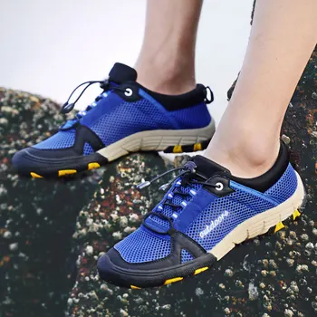 

SUROM Men Mesh Hikking Shoes Summer Men Sneakers Mountaineering Non-slip Breathable Wading Travel Sport Outdoor Shoes Zapatillas