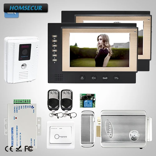 

HOMSECUR 7" Video Door Entry Security Intercom+Outdoor Monitoring for Apartment : TC011-W Camera(White)+TM701R-B Monitor(Black)