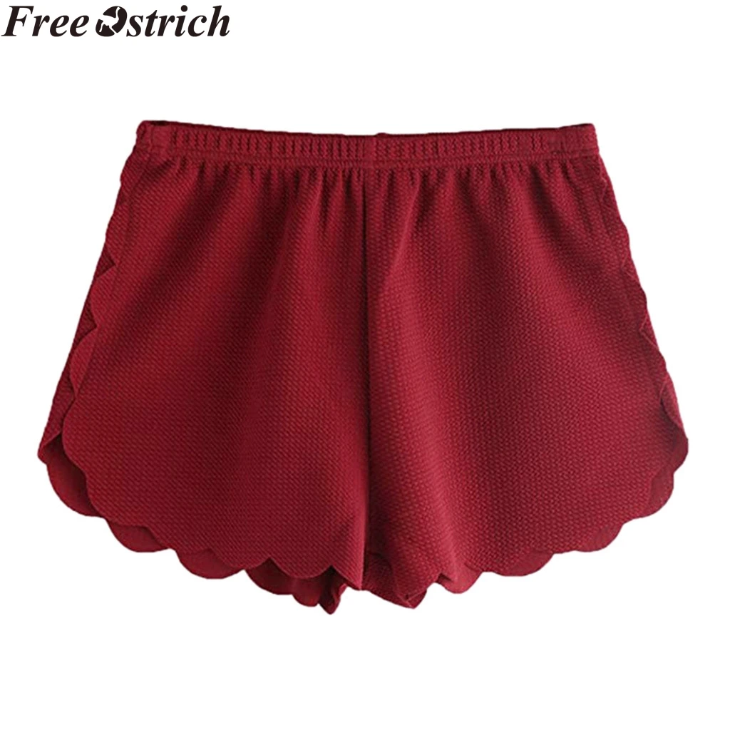 

Summer women's chiffon sports shorts loose casual short pants daily Scalloped high waist plus size Ladies fashion workout female