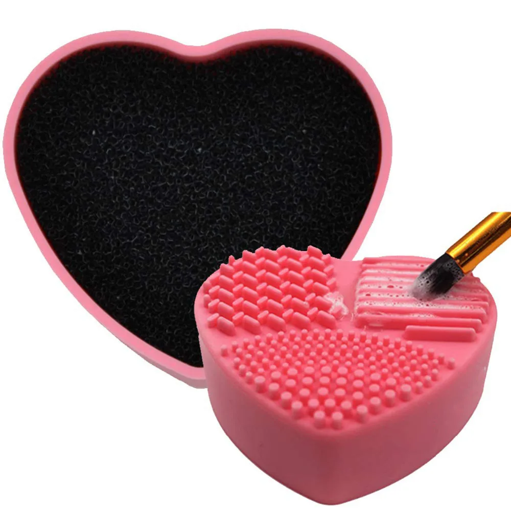 

Silicone Makeup Brush Cleaners Portable Compact Mini practical cosmetic Brush Cleaning Box Scrubber Cleaner Kit Dry wet Dual Use