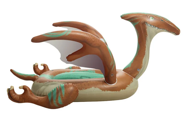 Летние шезлонги кататься на надувной коврик для бассейна животное надувной динозавр играть в воду игрушка Птерозавр модель ванны плавания