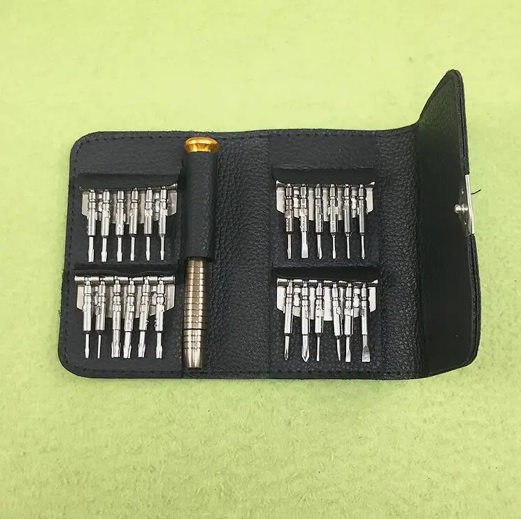Leather wallet precision tool kit 25 in 1 High Precision Screwdriver