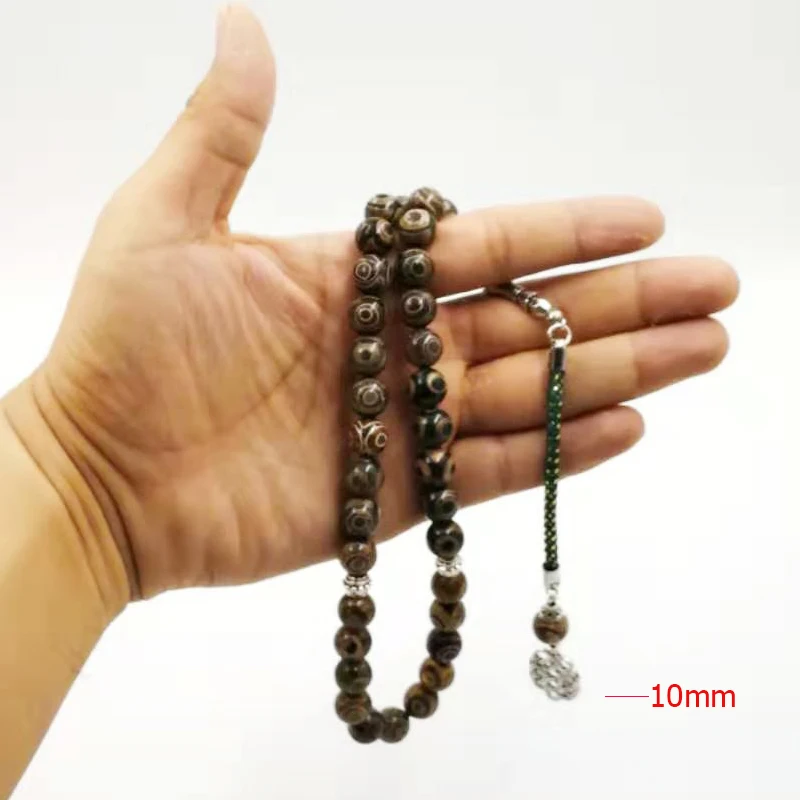 Натуральные Агаты Четки мусульманские 33 Tasbih ислам misbaha подарок для ИД человека натуральный браслет молитвенные бусы 33 66 99 бусины камень четки