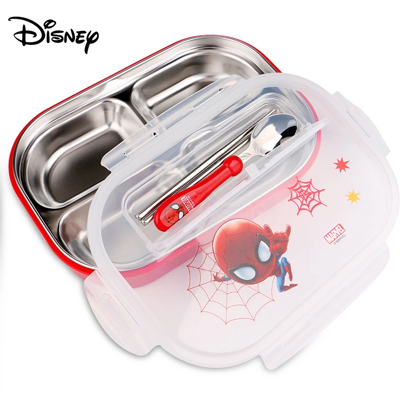 

Disney Children's Plate Bowl Spoon Men and Women Stainless Steel Separate Dish Meal Tray Safe Cutlery Set