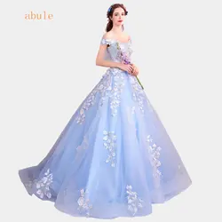 Abule Новое поступление Свадебные платья вышивка кристалл кружево до поезд цветы невесты vestido de noiva Плюс размеры