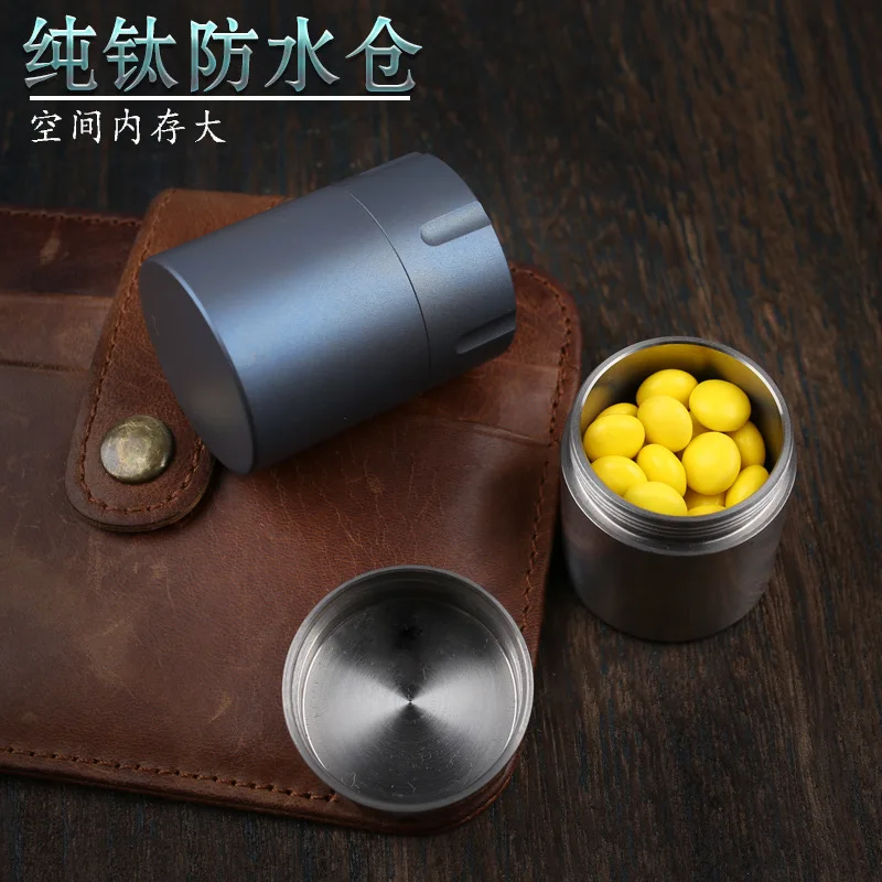 

Pure Titanium seal Bottle Large Capacity Storage Bottle Tea Tank Health Care Small Medicine Box EDC Waterproof Warehouse
