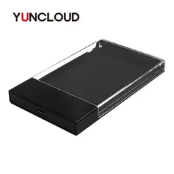 YUNCLOUD Тип usb-C 3,0 SATA Hd ящик для инструмента HDD жесткий диск Внешний HDD корпус прозрачный чехол Поддержка 2 ТБ Бесплатная 5 Гбит/с